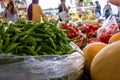 Fresh fruits / vegetables are sold in a local market in Antalya.