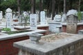 Islamic graveyard at Turkey. Muslim cemetery.