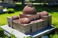 Antalya, Turkey - July 1, 2022: Model of Karatay Medrese in Konya at Dokuma Park, a popular park with an open-air museum of