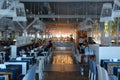 Antalya, Turkey- 6 Jun 2017: The restaurant at the five star hotel Ramada Plaza, morning, empty tables