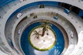 Antalya, Turkey - June 19, 2014. circular staircase at entrance to Oceanarium - one of largest in world Royalty Free Stock Photo