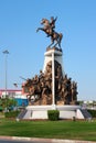 Antalya, Turkey - June 20, 2022: Equestrian statue of Ataturk at Antalyaspor Junction in Konyaalti district of Antalya