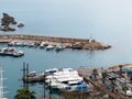 Antalya Turkey marina and old city  kaleici view on cloudy day Royalty Free Stock Photo