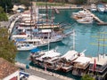 Antalya Turkey marina and old town kaleici view on cloudy day Royalty Free Stock Photo