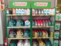 Antalya, Turkey - May 11, 2021: Castrol motor oil on a store at BP petrol station at Antalya, Turkey on May 11, 2021