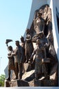 Antalya, Turkey - May 13, 2022: Detail of monument to Mustafa Kemal Ataturk at Antalyaspor Junction in Konyaalti district of Royalty Free Stock Photo