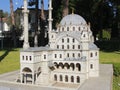 The layout of an old historical building with minarets in the Eastern Ottoman style