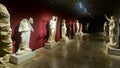 Antalya, Turkey - May 05, 2022: Lot of Greek antique statues in interiors of the Archaeological Museum in Antalya