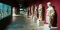 Antalya, Turkey - May 05, 2022: Lot of Greek antique statues in interiors of the Archaeological Museum in Antalya