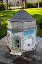 Antalya, Turkey - May 19, 2022: Model of Green Tomb in Bursa at Dokuma Park, a popular park with an open-air museum of miniature Royalty Free Stock Photo