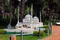 Antalya - Turkey - May 19, 2022: Model of Istanbul Nusretiye Mosque at Dokuma Park, a popular park with play areas, picnic spots