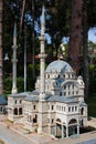 Antalya - Turkey - May 19, 2022: Model of Istanbul Nusretiye Mosque at Dokuma Park, a popular park with play areas, picnic spots