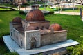 Antalya - Turkey - May 19, 2022: Model of Karatay Medrese in Konya at Dokuma Park, a popular park with an open-air museum of