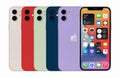 Antalya, Turkey - May 11, 2021: Newly released iphone 12 multi color mockup set with different angles