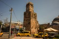 Antalya, Turkey - may 2023 Old town Kaleici panoramic view with mosque minaret and Clock Tower. Royalty Free Stock Photo