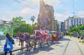 The carriages on tram line in Antalya