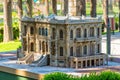 Scale models of historic buildings at Minicity Culture Park in Antalya, Turkey