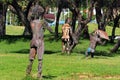 Antalya, Turkey - May 13, 2022: Sculptures in Mr Cinema Alley of Stars park, dedicated to Turker Inanoglu, a Turkish screenwriter