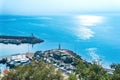 Breakwater and entrance to the water area of the ancient port in Antalya, Turkey Royalty Free Stock Photo