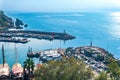 Breakwater and entrance to the water area of the ancient port in Antalya, Turkey Royalty Free Stock Photo