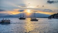 Antalya, Turkey - October 16, 2013: Boats in the old harbor of Antalya, Turkiye Royalty Free Stock Photo