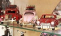 Antalya, Turkey, October 15, 2021. Collectible small models of old cars.