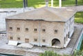 Antalya, Turkey, October 17, 2022. Layout of an old historical building with doors and windows