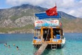 Antalya, Turkey - 15 Oktober 2020: People swimming at famous blue sea at Suluada