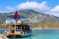 Antalya, Turkey - 15 Oktober 2020: People swimming at famous blue sea at Suluada