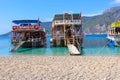 Antalya, Turkey - 15 Oktober 2020: People swimming at famous blue sea at Suluada