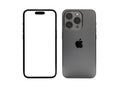 Antalya, Turkey - September 08, 2022: Newly released iphone 14 pro mockup set with back and front angles
