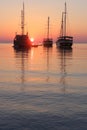 Antalya,Turkey .Sunrise by the Mediterranean sea Royalty Free Stock Photo