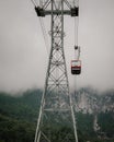 Antalya, Turkey - 13th March 2021: View to cable car in Tahtali