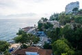 Top view of Antalya city and harbour with moored ships Royalty Free Stock Photo