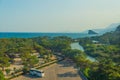 ANTALYA, TURKEY: Top view from the Tunektepe Cable Car on a sunny summer day.