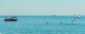 ANTALYA, TURKEY: Tourist ships and fishing boats on Lara beach.