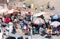 Shops in the street on a typical weekday in Antananarivo, Madagascar