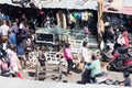 Shops in the street on a typical weekday in Antananarivo, Madagascar