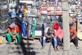 Shops in the street on a typical weekday in Antananarivo, Madagascar