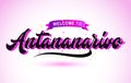 Antananarivo Welcome to Creative Text Handwritten Font with Purple Pink Colors Design