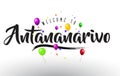 Antananarivo Welcome to Text with Colorful Balloons and Stars Design