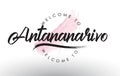 Antananarivo Welcome to Text with Watercolor Pink Brush Stroke