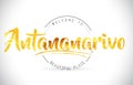 Antananarivo Welcome To Word Text with Handwritten Font and Gold
