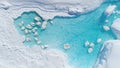 Antarcic iceberg turquoise melt hole aerial view Royalty Free Stock Photo