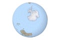 Antarctica seen on the globe, physical map with description and terrain relief Royalty Free Stock Photo