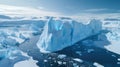 Antarctic Elegance. Drone\'s View of Icebergs Mirroring Nature\'s Sublime Design