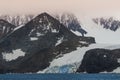 Antarctic glacier and mountains,