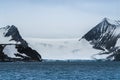 Antarctic glacier and mountains,