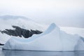 Antarctic glacier in the snow. Beautiful winter background.