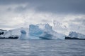 Antarctic glacier in the snow. Beautiful winter background.